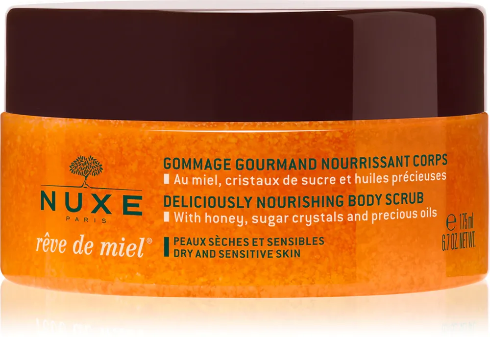 Скраб для тела Nuxe Reve de Miel Deliciously Nourishing Body Scrub с мёдом и маслом ши, питательный, 175 мл