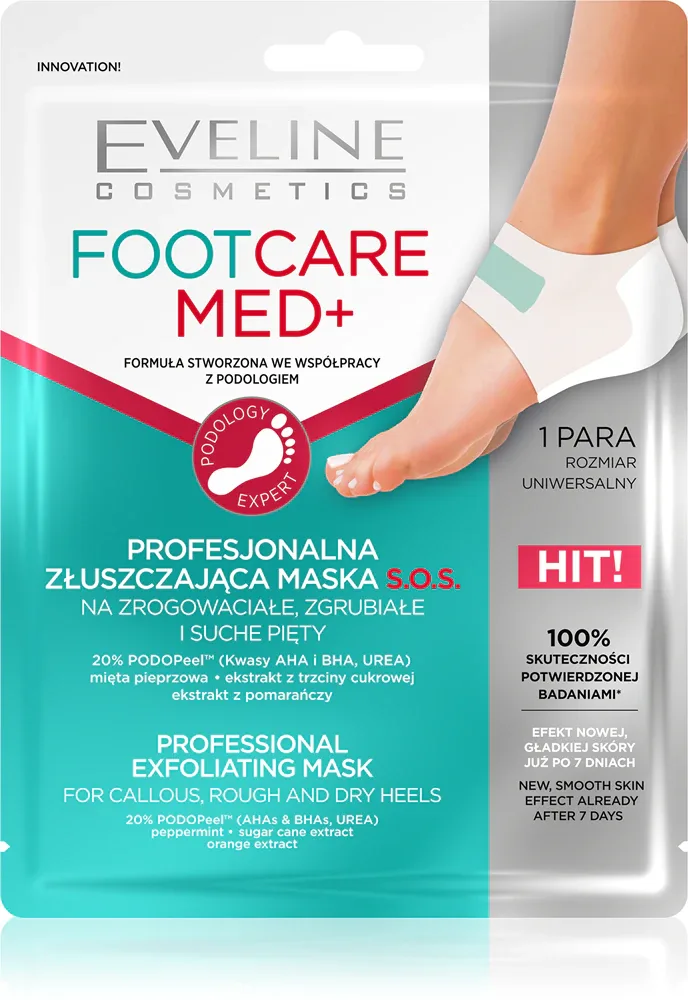 Маска для пяток Eveline Cosmetics Foot Care Med отшелушивающая, для сухой и огрубевшей кожи, 2 шт
