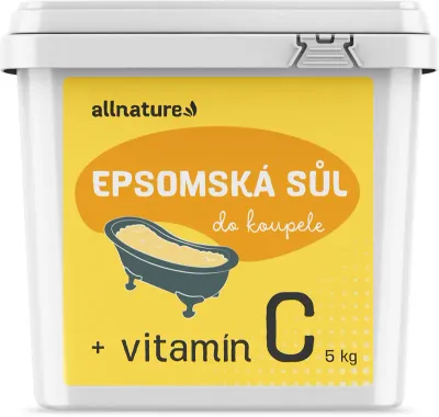Allnature Epsom salt + vitamín C - Соль для ванны с витамином C, 5000 г