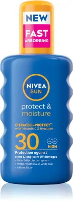 NIVEA SUN Protect & Moisture - Солнцезащитный увлажняющий спрей SPF 30, 200 мл