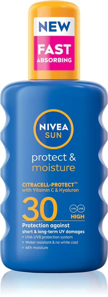 NIVEA SUN Protect & Moisture - Солнцезащитный увлажняющий спрей SPF 30, 200 мл