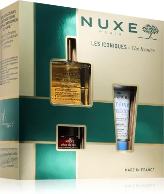 Nuxe Huile Prodigieuse The Iconics - Подарочный набор для лица и тела, 3 шт