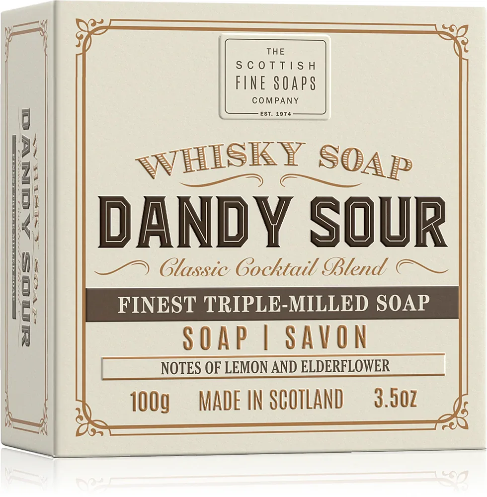 Scottish Fine Soaps Whisky Soap Dandy Soap - Твердое мыло для тела и лица очищающее в кусочке, 100 г