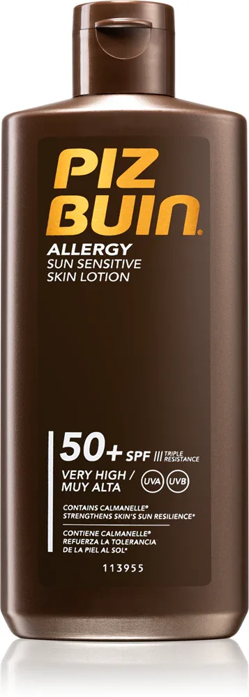 Piz Buin Allergy - Защитное молочко для загара для сухой и чувствительной кожи SPF 50+, 200 мл