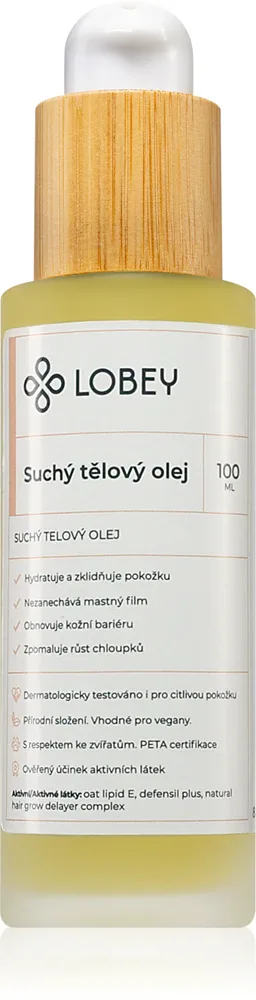 Lobey Body Care Suchý tělový olej - Сухое масло для тела, 100 мл