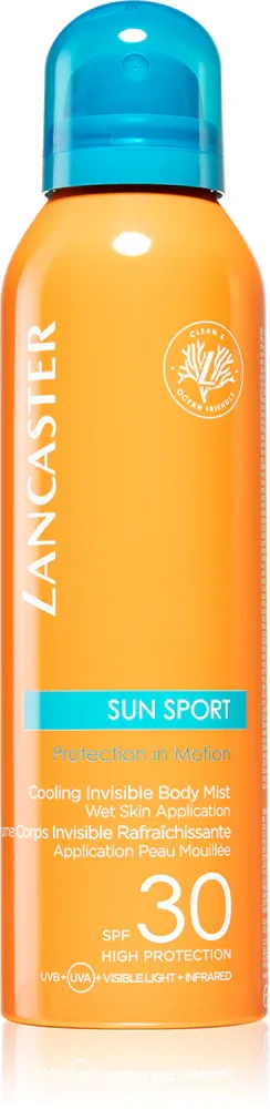 Lancaster Sun Sport Cooling Invisible Body Mist - Охлаждающий спрей для загара тела SPF 30 (ocean friendly), 200 мл