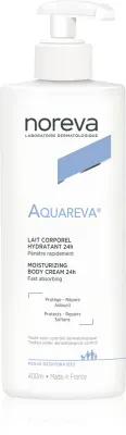 Noreva Aquareva Moisturizing Body Cream 24h - Питательное увлажняющее молочко для тела, 400 мл