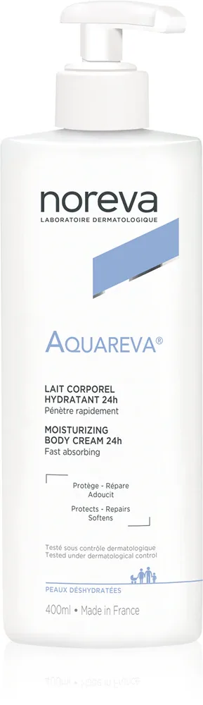 Noreva Aquareva Moisturizing Body Cream 24h - Питательное увлажняющее молочко для тела, 400 мл