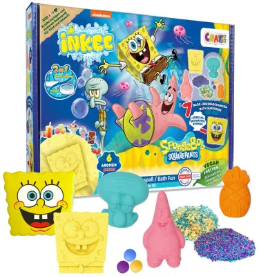 Набор для купания детский Craze SpongeBob Gift Box подарочный, с шипучими шарами для ванны, 254 г