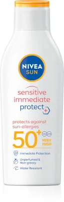 NIVEA SUN Sensitive Immediate - Молочко для загара для чувствительной кожи SPF 50+, 200 мл