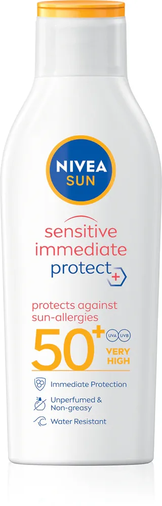 NIVEA SUN Sensitive Immediate - Молочко для загара для чувствительной кожи SPF 50+, 200 мл