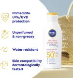 NIVEA SUN Sensitive Immediate - Молочко для загара для чувствительной кожи SPF 50+, 200 мл — фото 2