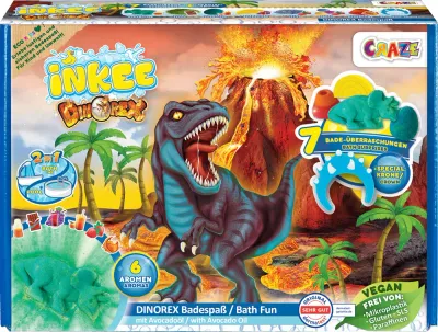 Набор для ванны Craze INKEE Dino детский, подарочный, с бомбочками и солью для детей
