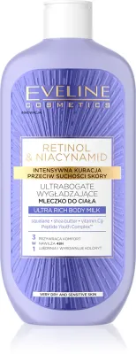 Eveline Cosmetics Retinol & Niacynamid - Интенсивное питательное молочко для тела с гладким действием, 350 мл