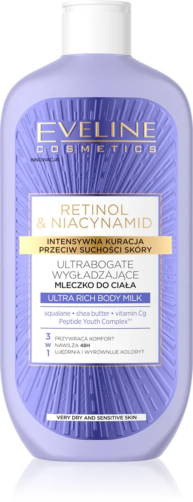 Eveline Cosmetics Retinol & Niacynamid - Интенсивное питательное молочко для тела с гладким действием, 350 мл