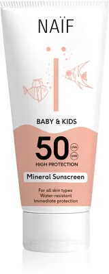 Naif Baby & Kids Mineral Sunscreen SPF 50 - Защитный крем для загара для младенцев и детей