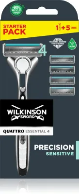 Wilkinson Sword Quattro Titanium Sensitive - Бритва + сменные лезвия 4 шт