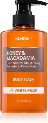KUNDAL Honey & Macadamia White Musk - Нежный гель для душа с увлажняющим действием, 500 мл