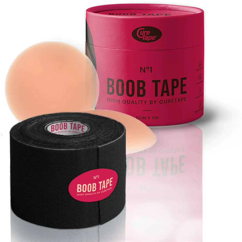 CureTape Boob Tape - Самоклеящийся бюстгальтерный скотч, оттенок Black