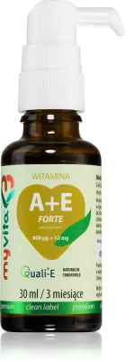 Капли MyVita Witamina A + E (800mcg + 12mg) для зрения и кожи, 30 мл