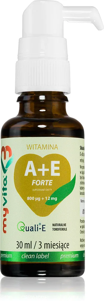 Капли MyVita Witamina A + E (800mcg + 12mg) для зрения и кожи, 30 мл