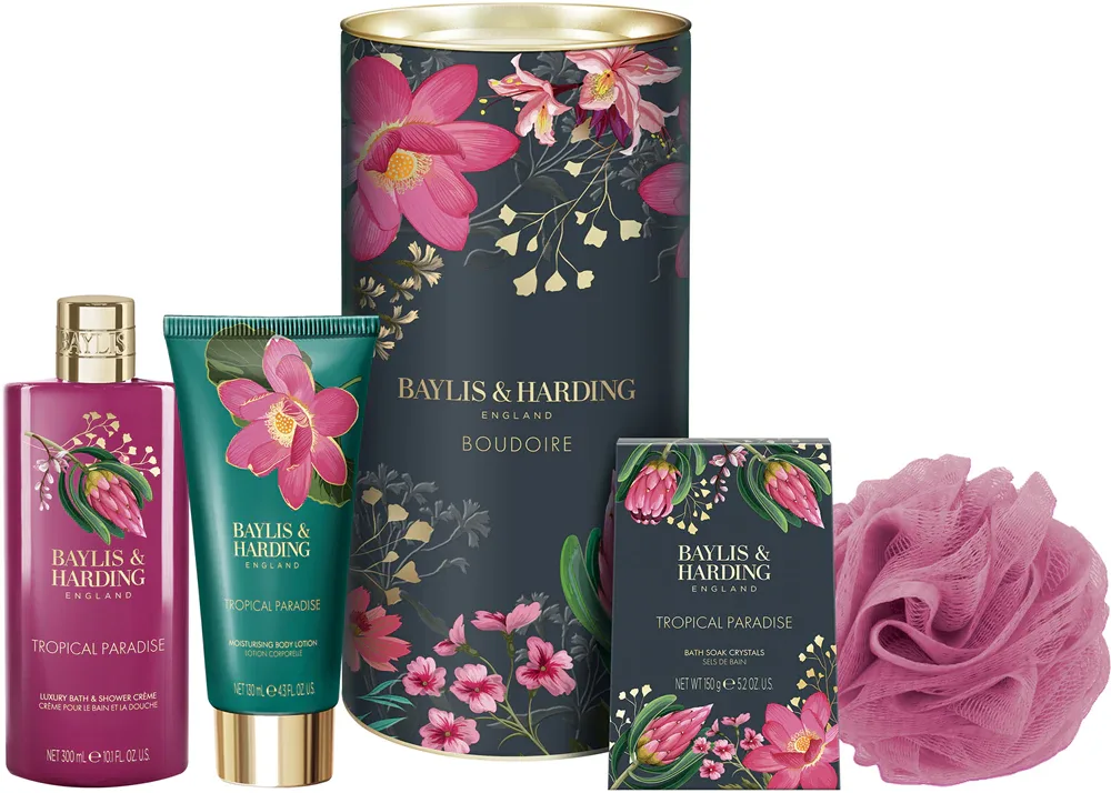 Baylis & Harding Boudoire Tropical Paradise - Подарочный набор в жестяной коробке для лица