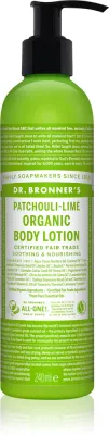 Dr. Bronner’s Patchouli & Lime - Интенсивно восстанавливающее молочко для тела, 240 мл
