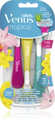 Станок для бритья Gillette Venus Tropical одноразовый, с увлажняющей полоской, 3 шт