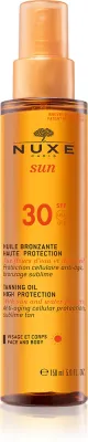 Nuxe Sun Tanning Oil High Protection - Масло для загара для тела и лица SPF 30, 150 мл