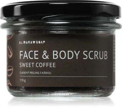 Скраб для лица и тела Almara Soap Face Body Scrub отшелушивающий, с кофе и маслом ши, 110 г с ароматом Sweet Coffee
