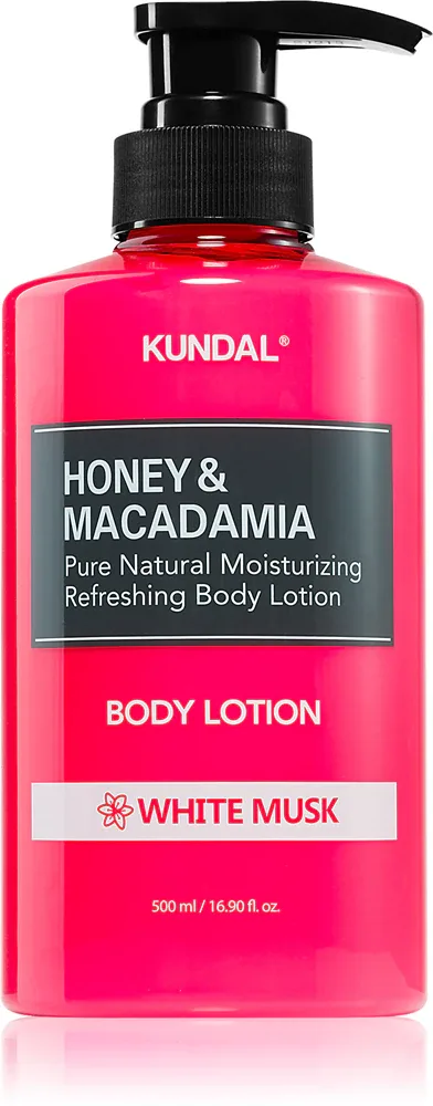 KUNDAL Honey & Macadamia White Musk - Питательное молочко для тела с увлажняющим действием, 500 мл