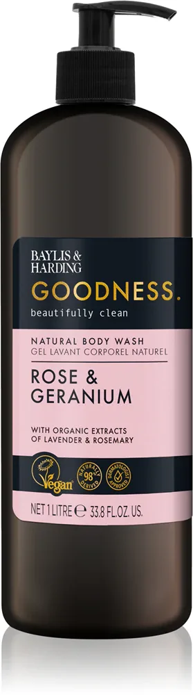 Baylis & Harding Goodness Rose & Geranium - Гель для душа, 1000 мл