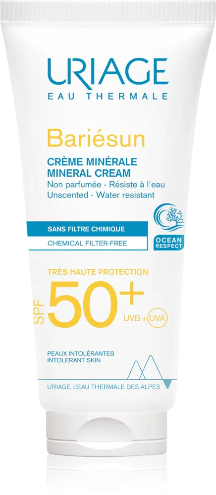 Uriage Bariesun Mineral Cream SPF 50+ - Минеральный защитный крем для лица и тела SPF 50+ wodoodporny, 100 мл