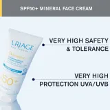 Uriage Bariesun Mineral Cream SPF 50+ - Минеральный защитный крем для лица и тела SPF 50+ wodoodporny, 100 мл — фото 4