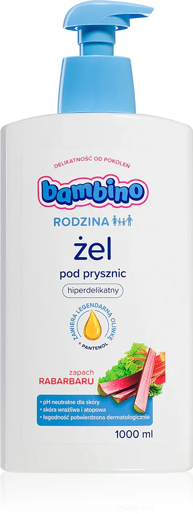 Bambino Family Rhubarb - Нежный детский гель для душа, 1000 мл