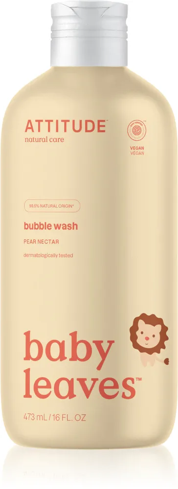 Пена для ванны детская Attitude Baby Leaves Pear Nectar для чувствительной кожи, 473 мл