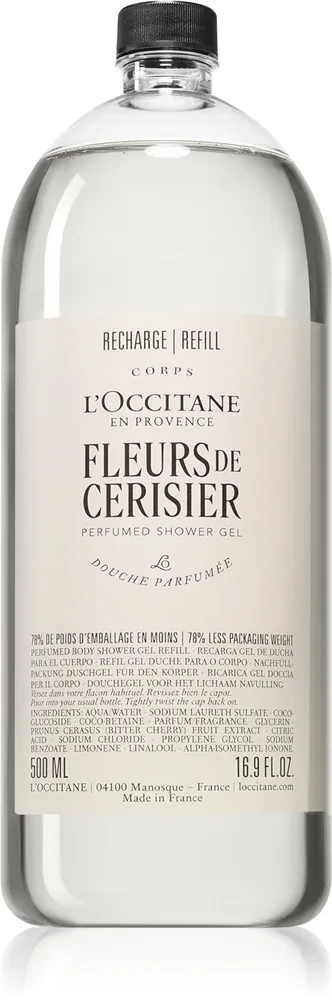 L’Occitane Fleurs de Cerisier - Гель для душа Refill, 500 мл