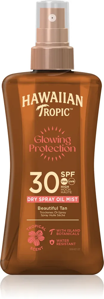 Hawaiian Tropic Glowing Protection - Прозрачный спрей для загара SPF 30, 200 мл