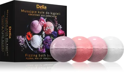 Delia Cosmetics Fizzing Bath Bombs Floral Mix - Подарочный набор для ванны, 4 г