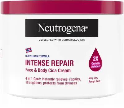 Neutrogena Intense Repair Cica - Увлажняющий крем для тела для сухой кожи, 400 мл