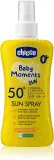 Chicco Baby Moments Sun - Солнцезащитный спрей для детей SPF 50+ 0 m+, 150 мл — фото 1