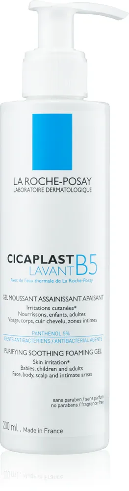 La Roche-Posay Cicaplast Lavant B5 - Успокаивающий и очищающий пенящийся гель для душа, 200 мл