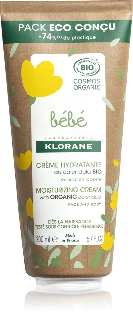 Klorane Bebe Calendula - Увлажняющий крем для детской кожи s BIO měsíčkem lékařským, 200 мл