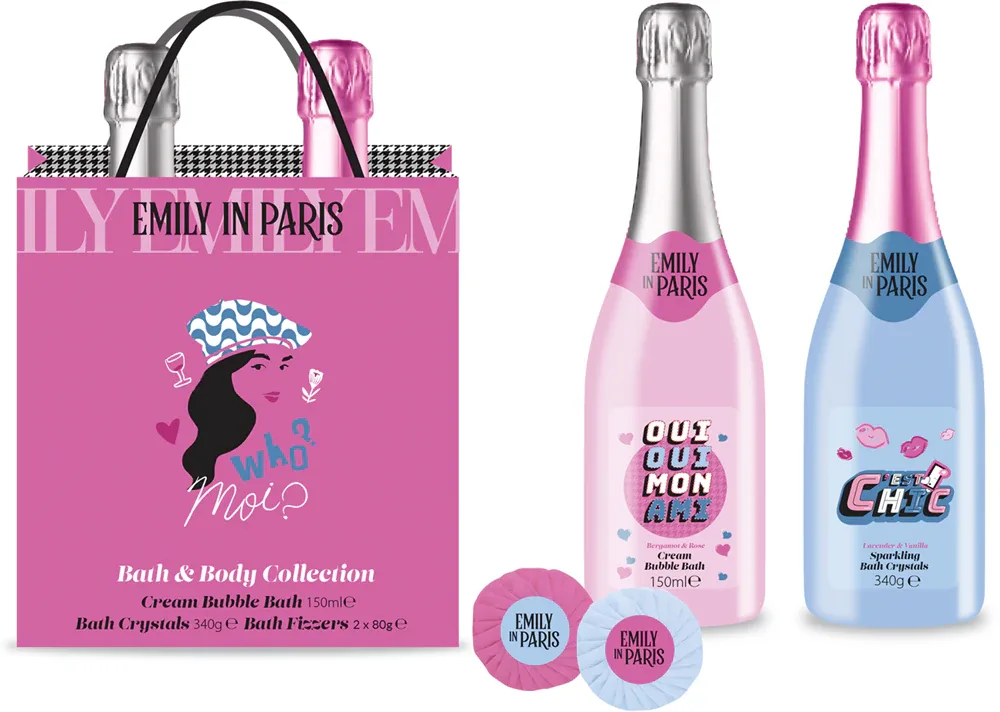 Набор для ванны Emily In Paris Bath Body подарочный, с пеной и солью для ванны