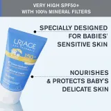 Uriage Bebe 1st Mineral Cream SPF 50+ - Минеральный крем для загара SPF 50+, 50 мл — фото 4