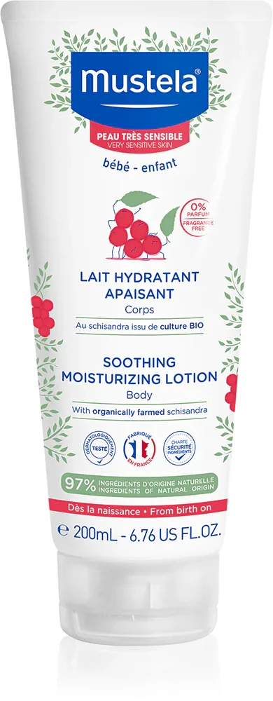 Mustela Bebe - Успокаивающее молочко для тела для детей с рождения, 200 мл