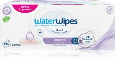 WaterWipes Soothing Clean - Нежные увлажняющие салфетки для детей, 6 шт