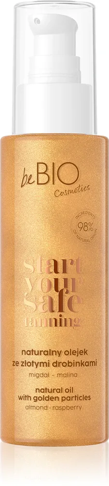 beBIO Safe Tanning - Питательное масло для тела с блестками, 100 мл