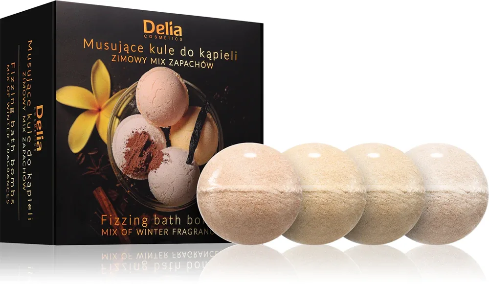 Delia Cosmetics Fizzing Bath Bombs Winter Mix - Подарочный набор для ванны, 4 г