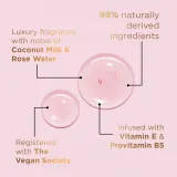 Baylis & Harding Kindness+ Plant Collagen - Омолаживающий гель для душа аромат Coconut Milk & Rose Water, 500 мл — фото 3